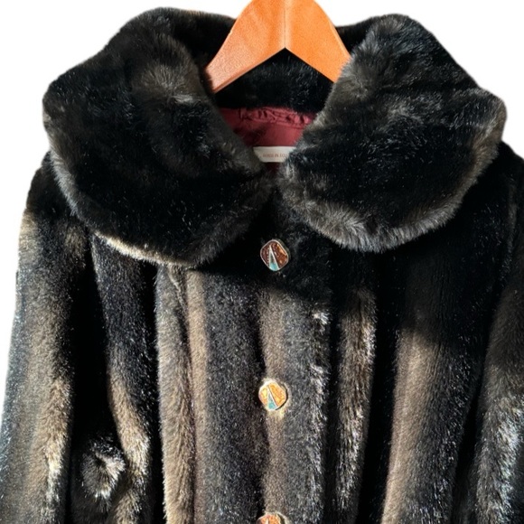 Tissavel of France Faux Fur Coat Size Large - Picture 10 of 16